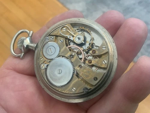 Antique 1916 ILLINOIS 16s 17j 304 TWO TONE Pocket Watch Engraved Train Scene