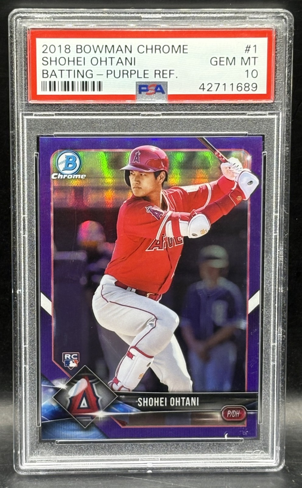 Shohei Ohtani 2018 Bowman Chrome #1 Purple Refractor /250 (Batting