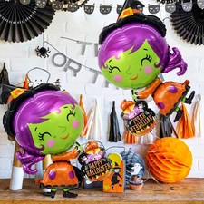 1/2PCS Halloween Witch Foil Balloons Party Decorations Room Decor