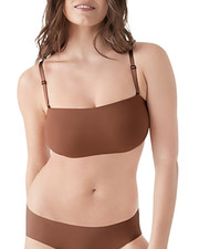 TRUE CO. Convertible Bandeau Bra Women's S Cacao Solid Removable Pads Pullover