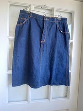 vtg 1980'S gitano dark wash denim jean skirt 18 boho hippie