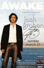 Josh Groban 2007 concert tour signed autographed GIG poster JSA authenticity