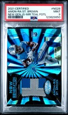 2021 PANINI CERT NEW GENERATION JERSEYS #NG28 AMON-RA ST. BROWN 5/15 PSA 9