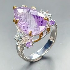 Fashion jewelry Natural Amethyst Ring 925 Sterling Silver Size 8 /R458305