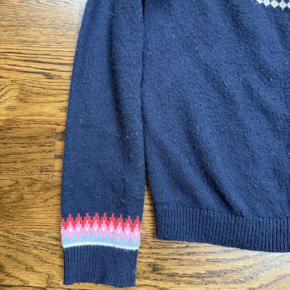 Cárdigan Mini Boden Niñas Azul Marino Fair Isle Árbol de Navidad Reno Talla 8-9 Foto 3 de 4