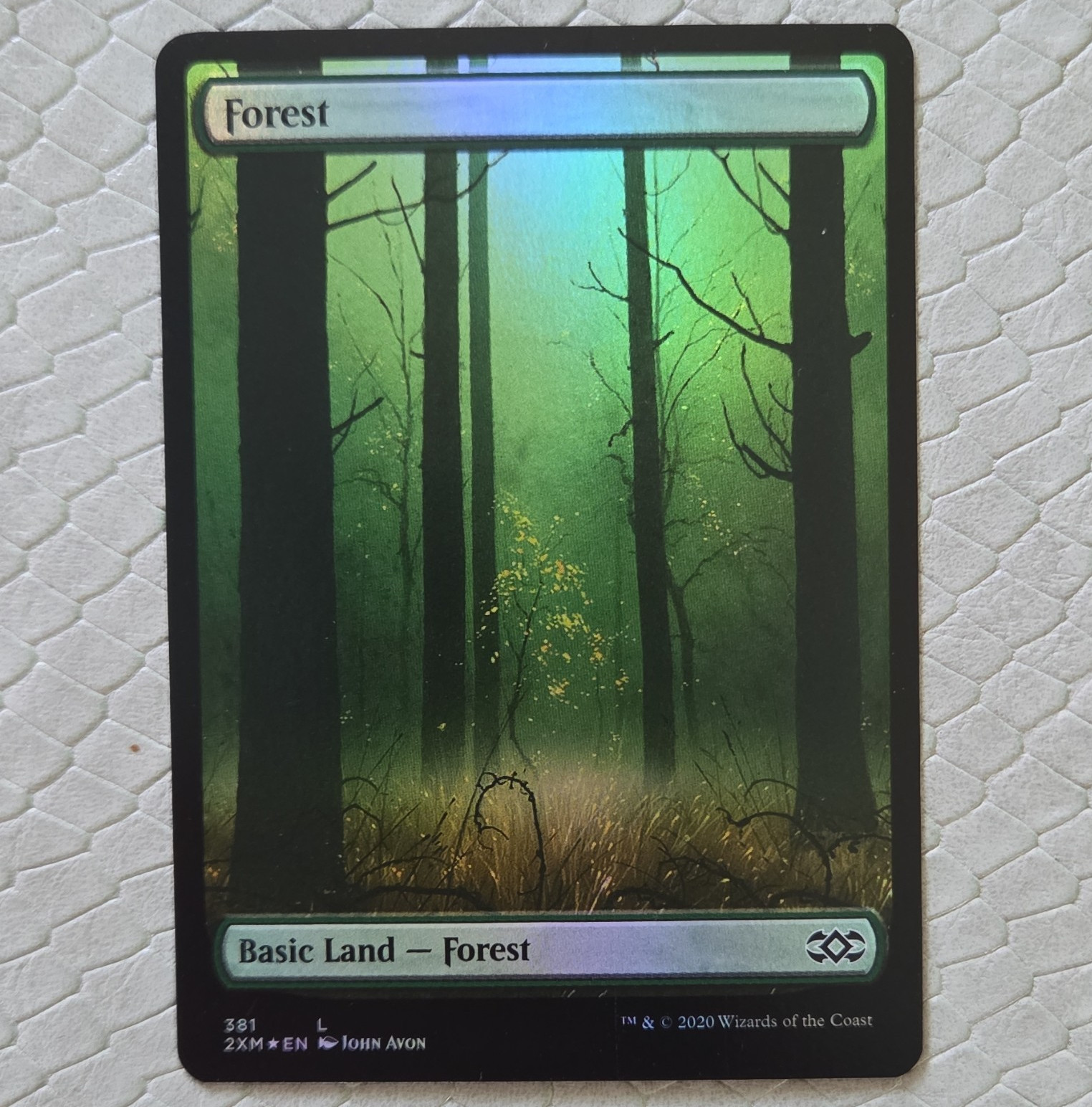 MTG Forest Double Masters 2022 #381 Full Art Green Basic Land Regular English
