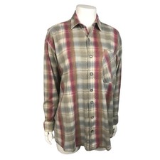 Vintage 1990s Express Shadow Plaid Flannel Shirt / Men  s Oversized Small 