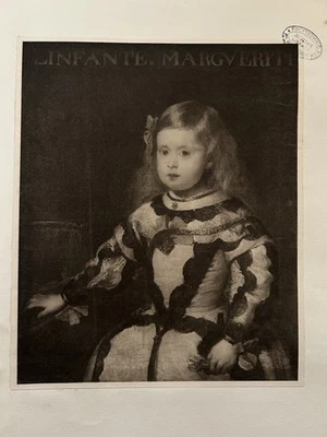 Antique Print Velasquez Infanta Marguerite c1901 Portrait Painting Louvre - Image 1 of 4