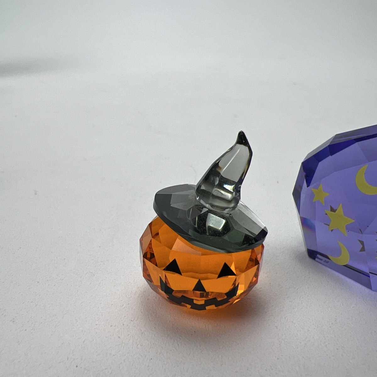 Swarovski Magic Mo Crystal Cow Figurine with Pumpkin Halloween Set