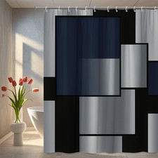 Modern Black and Silver Shower Curtain for Stylish Bathrooms