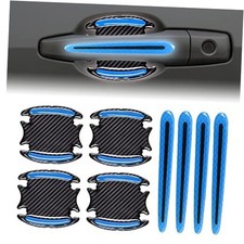 8Pcs 3D Car Door Handle Cup Protector, Reflective Stripe Stickers Anti blue
