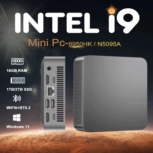 Mini PC Computer Windows 11 Intel Core 8950HK 16GB 1TB Gaming Computer Dual-Band