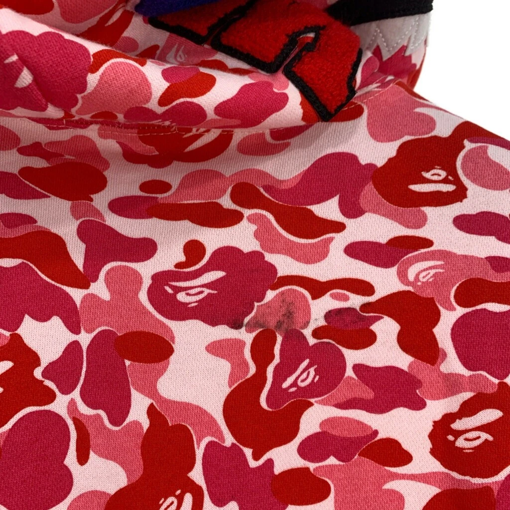 A BATHING APE (BAPE) Felpa con Cappuccio Made In Japan A Bathing Ape Shark Sarcamo Rosa Uomo Xl Usata S