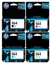 GENUINE NEW HP 564 Ink Cartridge 4-Pack