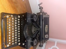 Vintage very rare 1920s royal typewriter/ beveled glass side thumbnail