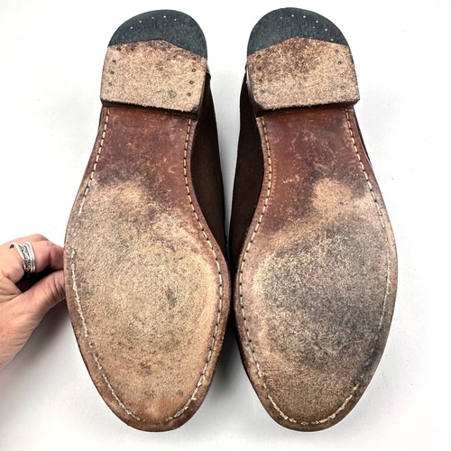 Mocasines informales FootJoy Country Club de gamuza marrón y cuero con borlas para hombre talla 9E - Imagen 8 de 11