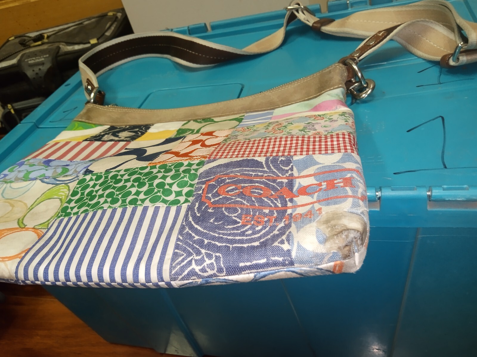 Coach Hampton Spring Patchwork Multi-color Dual H… - image 3