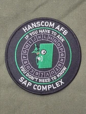 BLACK OPS,  SPECIAL ACCESS PROGRAMS, HANSCOM AFB, "BEHIND THE GREEN DOOR" PATCH