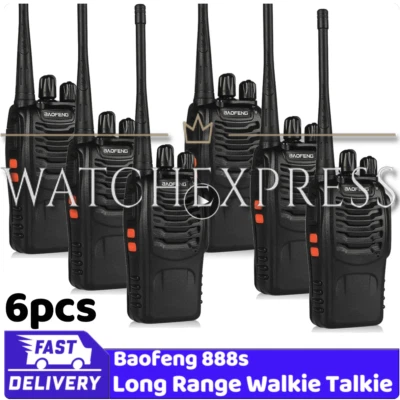 RADIO BAOFENG BF-888S UHF WALKIE TALKIES 400-470MHz RICETRASMITTENTE 6 PEZZI