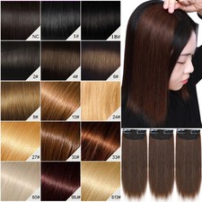 100% Huamn Hair Topper Piece Pad Clip In One Piece Short Real Remy Extensions 6"
