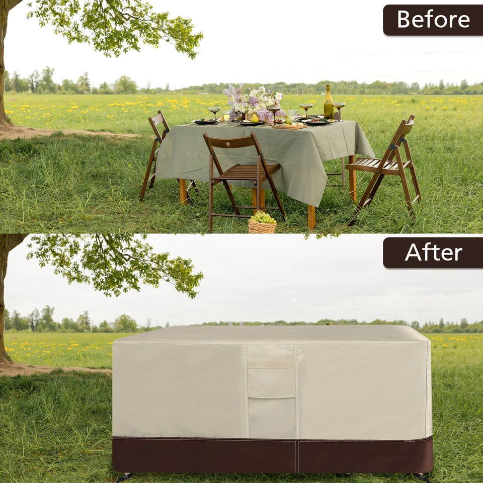 Upgrade Outdoor Furniture Cover Heavy Duty Waterproof Patio Table Cover 3-Color - Image 4 of 4