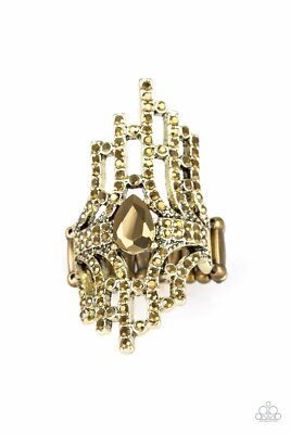 Paparazzi Ring- Modern Muse- Brass Statement Aurum Rhinestones