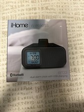 iHome iBT22A Bluetooth Speaker Dual Alarm Clock with USB Charging Black