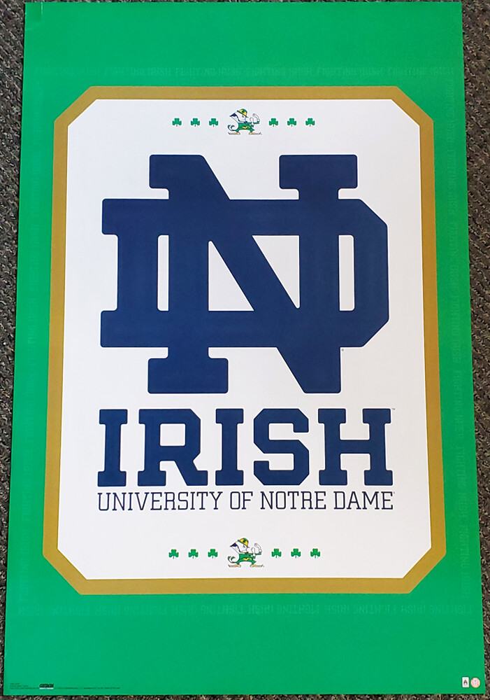 NOTRE DAME FIGHTING IRISH NCAA Sports Team Logo Vintage 2005 22x34