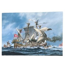 Postkarte AK Schiff Bunte Kuh Marine Maler G�...
