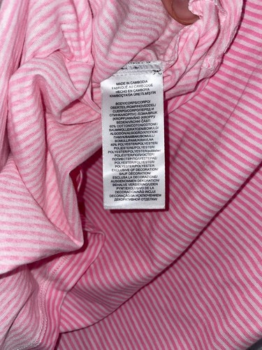 Ralph Lauren Pajama Gown Women's S cotton sleepshirt Pink Striped Cotton Logo - Picture 5 of 5