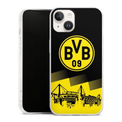DeinDesign Handyhülle Silikon Slim transparent für Apple iPhone 14  BVB Two Tone