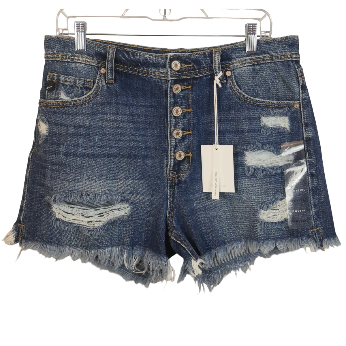 KanCan NWT High Rise Ripped Button Fly 3.5in Mom Short Size 28 eBay