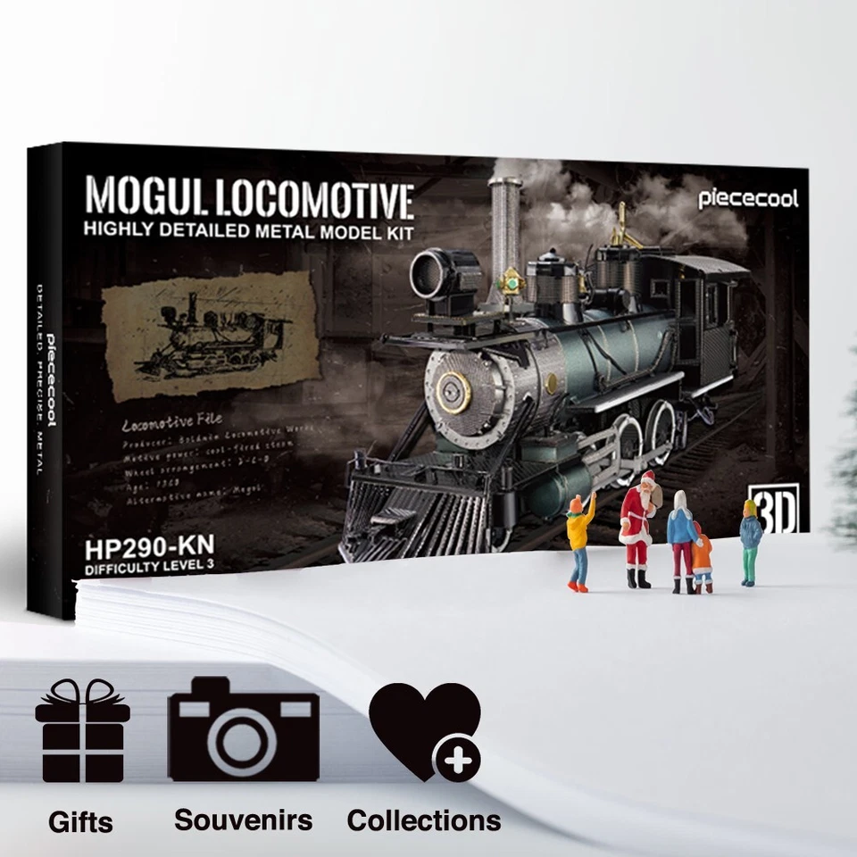 Piececool Puzzle 3D Metal Mogul Locomotive 282Pcs Assembly Model Building Kit - Image 4 of 4