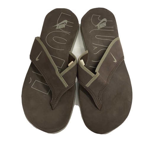Mens Brown Nike Comfort Foam Flip Flops 