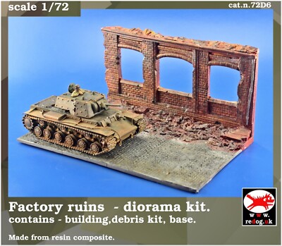  Redog 1/72 Ruined Factory Militärmaßstab Modell Display Base R6