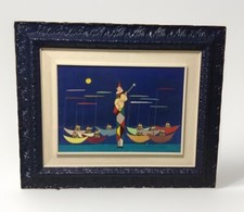 🌈 Walter Pozzi ( 1911-1989 🇮🇪) Tempera su tela Serenata Opera unica 80x65 cm