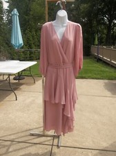 NWOT DANNY NICOLE ROSE/PINK RUFFLE DRESS 10