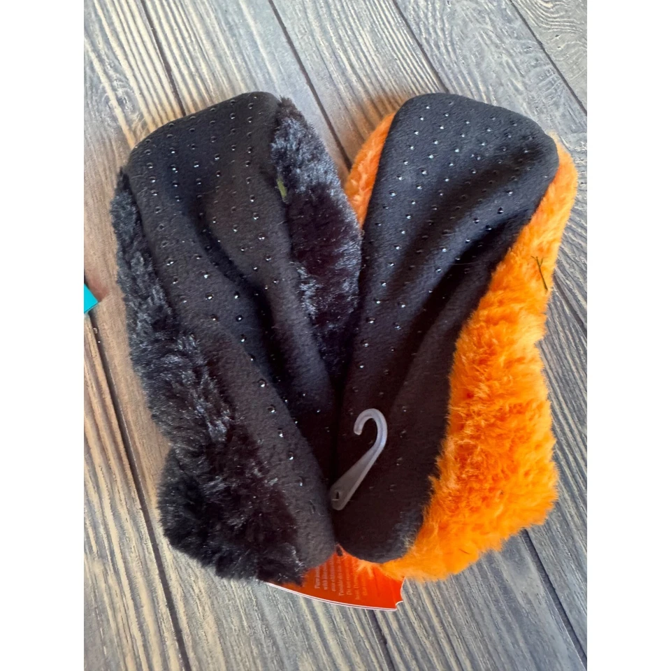 Hyde & Eek! Calcetines Zapatilla Halloween M/L 8-10 Pinzas Diseño Calabaza Piel Sintética Culo Foto 4 de 4