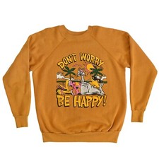 Vintage 1980s Medium Don't Worry Be Happy Beach Duck Graphic Sweatshirt