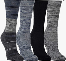 Kirkland Signature Ladies' Crew Socks Extra-Fine Merino Wool, Blue, 4 Pairs