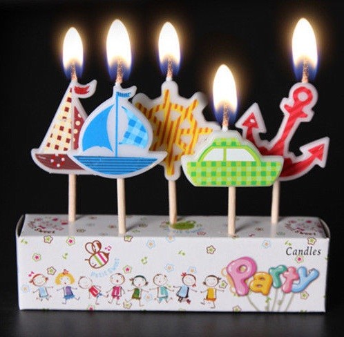 Candela Compleanno A Tema Anime - Numero 6, Blu E Gialla, Per Torte E Feste, Altezza 7cm - Foto 7