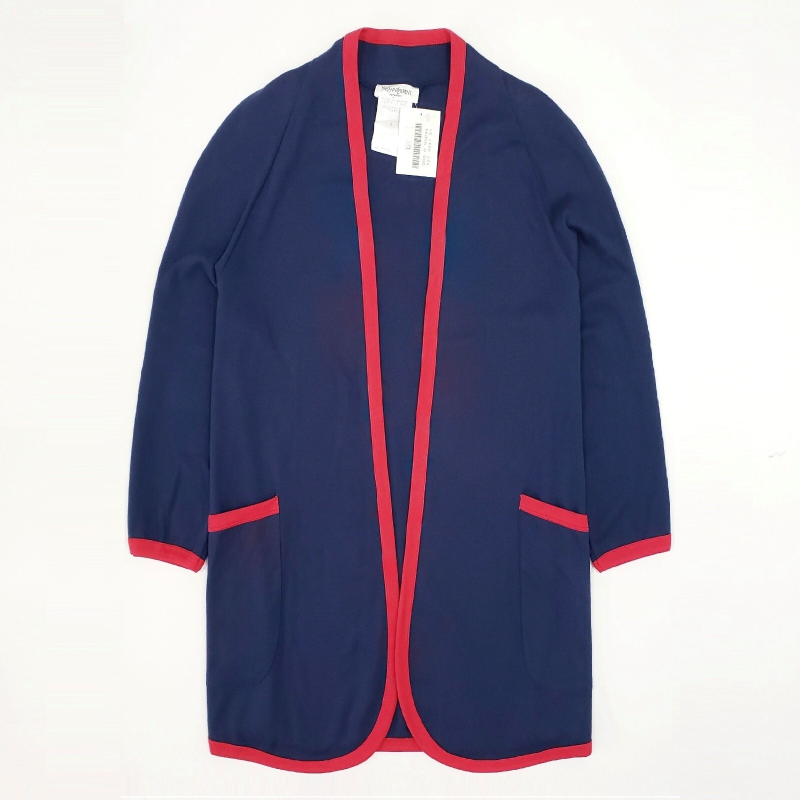 SAINT LAURENT YSL VARIATION cardigan anteriore aperto Coatigan maglia cotone tasca L