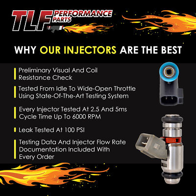 Set of 6, 800cc, High Performance Fuel Injectors fits 1984-1985