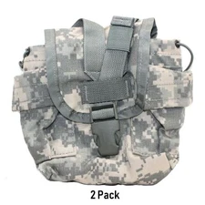 US Military Genuine Issue Canteen Cover, US Made ACU Pouch, Used - 2 Pack