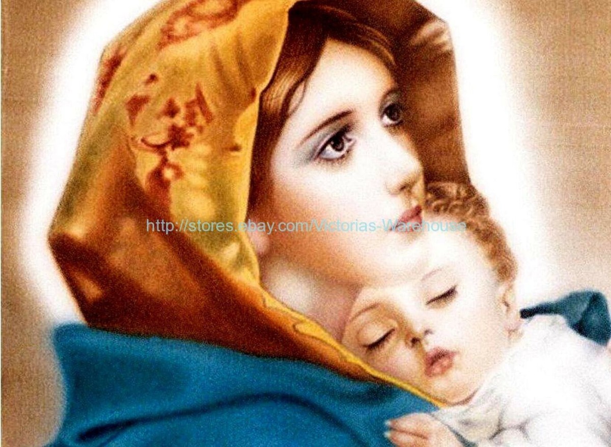 Mother Mary with Baby Jesus paper poster art poster | eBay