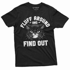 Camiseta divertida gato pelusa alrededor y descubre camiseta divertida dueño gato regalo camiseta