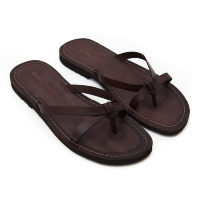 Damen Sandalen niedrig italienisches Leder Salentini Handmade
