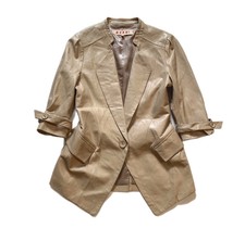 Marni Light Brown 100% Lamps Leather Jacket Size 40 Uk8