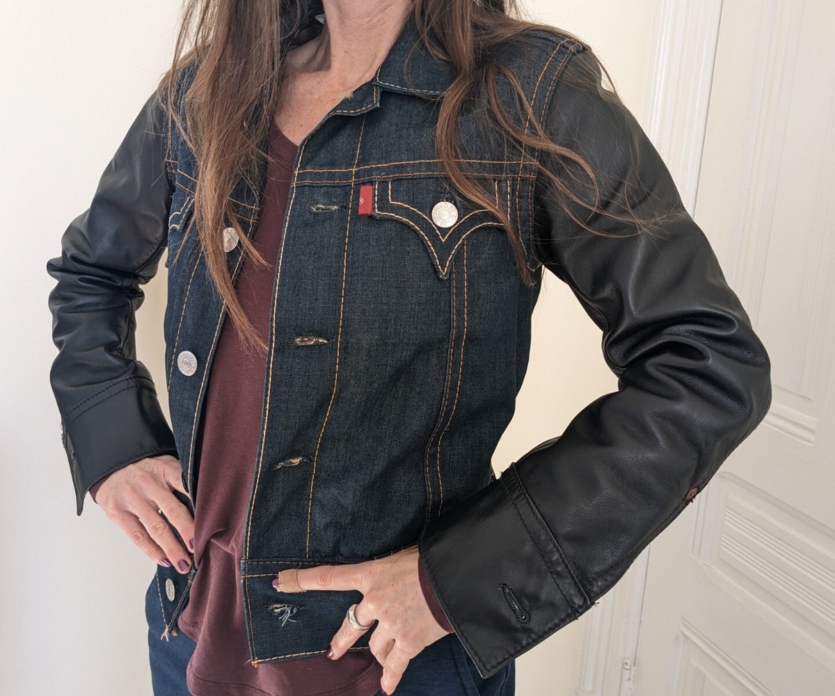 LEVI RED COLLECTION TYPE 4 DENIM LEATHER WOOL BLANKET TRUCKER