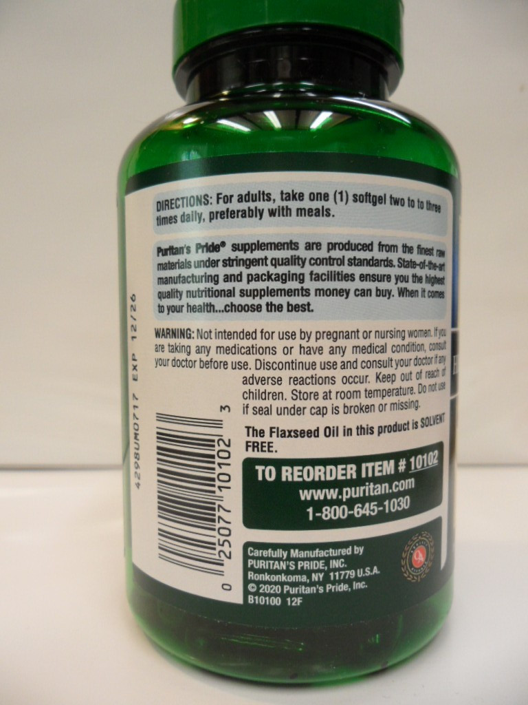 Flaxseed Oil  Natural/Organic/High Lignan  1,000 mg  Omega-3, 6 & 9 120 Softgels